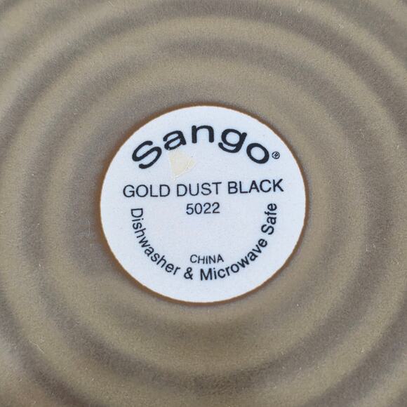 Sango Gold Dust Black Dinner Plate Round Two Tone Stoneware 12.5 in Replacement - Picture 5 of 8